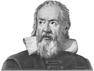 Galileo Galilei etching on Italy money. Genius scientist, philosopher, astronomer, mathematician,...