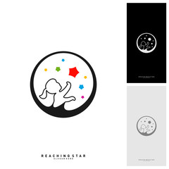 Take a Star Logo Design Template Vector. Reaching Stars Logo Concepts. Creative Symbol - Vector