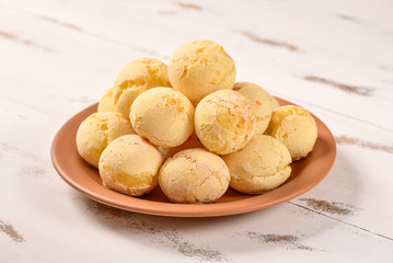 Cheese bread ball on plate