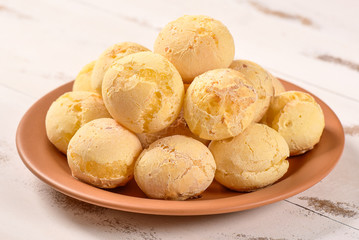 Cheese bread ball on plate