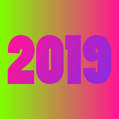 2019 Happy New Year. Creative Vector illustration on pop art style