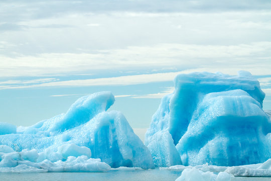 Icebergs Floating In Alsek Lake. Glacier Bay National Park, AK.