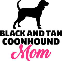Black and Tan Coonhound mom silhouette