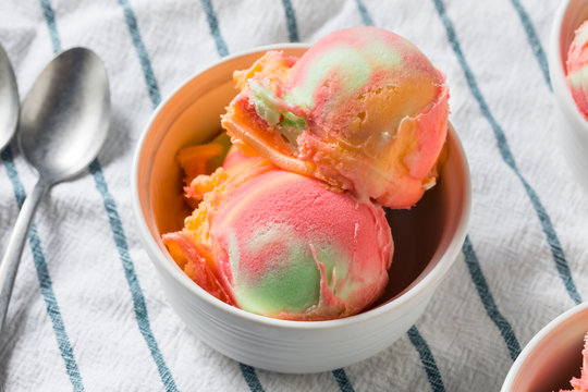 Homemade Rainbow Ice Cream Sorbet