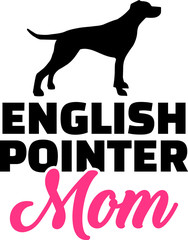 English Pointer mom silhouette