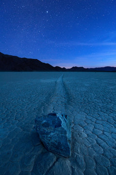 Death Valley National Park, California: Moving rocks of the famous Racetrack.
