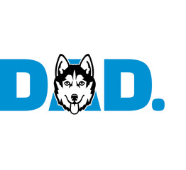 Husky dad in blue