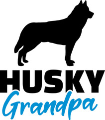 Husky Grandpa with silhouette