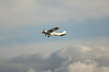 Airplane flying in the air