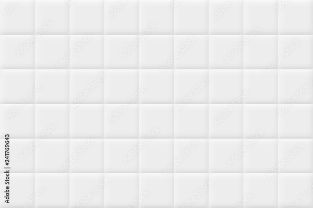 Poster White horizontal background with tiles. Vector seamless pattern.
