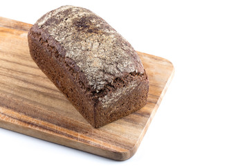 Rye bread slices isolated on white background