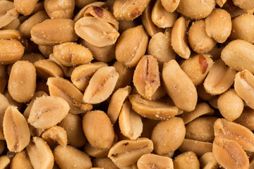 large amount of peeled salted peanuts