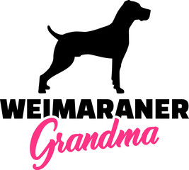 Weimaraner Grandma with silhouette