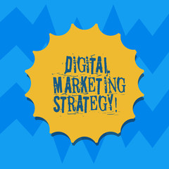 Text sign showing Digital Marketing Strategy. Conceptual photo actions that help achieve your company goals Blank Seal with Shadow for Label Emblem Monogram Stamp Symbol Best Quality