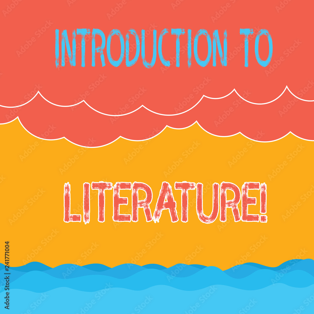 Aufkleber text sign showing introduction to literature. conceptual photo collegepreparatory composition course