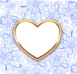 Blue Floral Valentine background