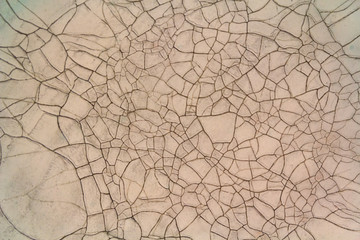 Cracks on the clay surface close up. Texture