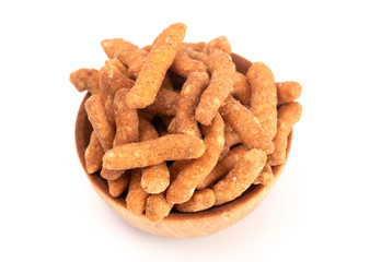 Cheese Sesame Sticks on a White Background