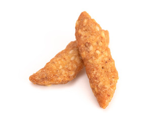 Tasty Sesame Sticks on a White Background