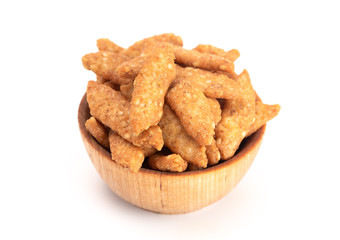 Tasty Sesame Sticks on a White Background