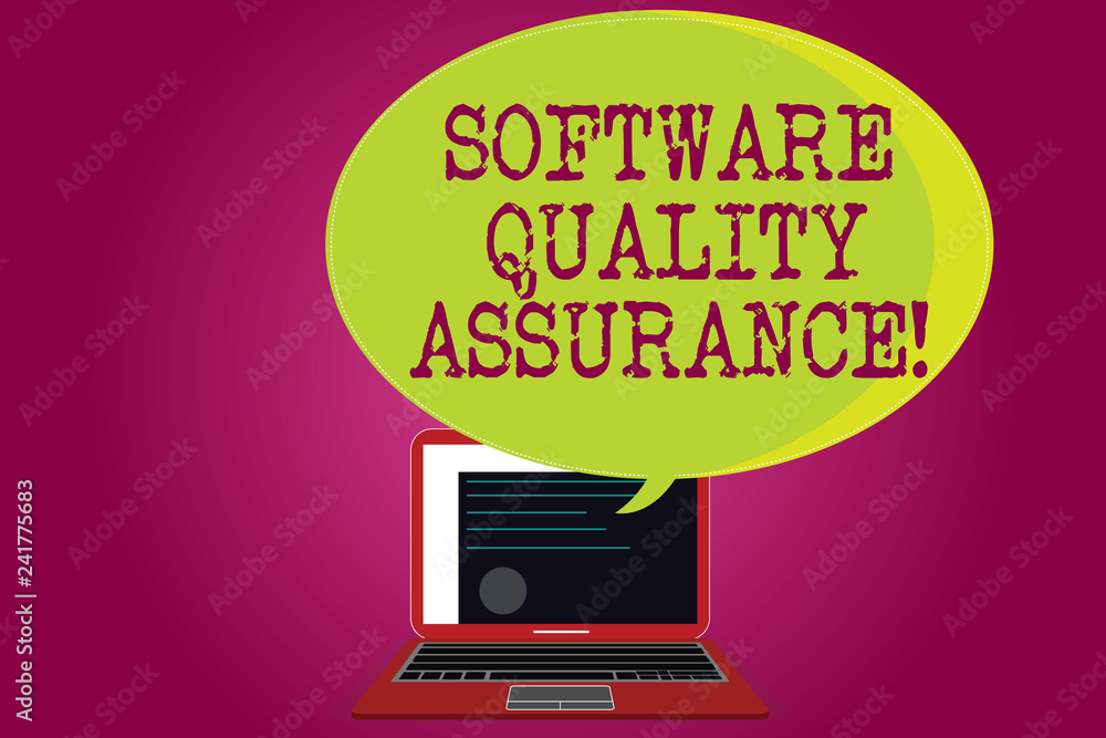 Poster conceptual hand writing showing software quality assurance. business photo text ensuring quality in 