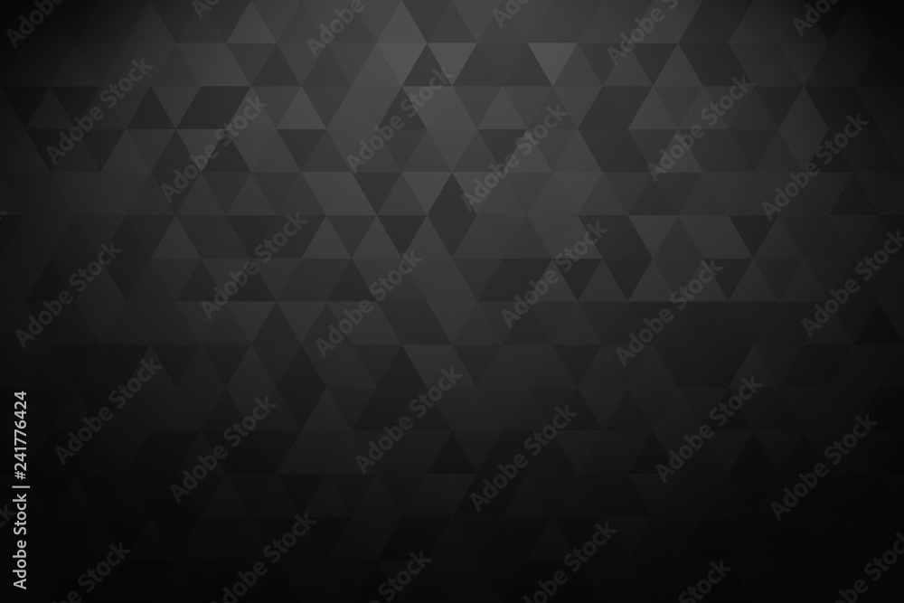 Poster Vector black geometric background with lighting. Abstract texture with triangles.