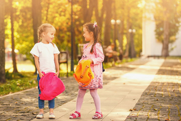 Girls going to school