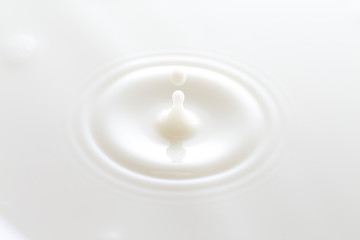 Fototapeta na wymiar Simple Drop of Milk into a Bowl of Milk