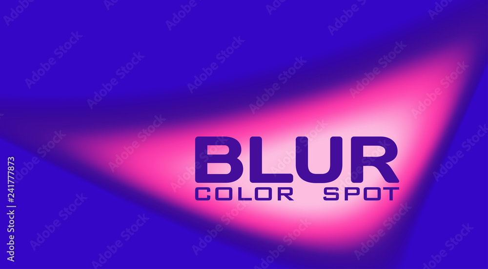 Poster lavender pink blur color spot with gradient on blue background. vector graphics