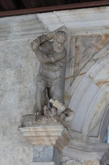 A Statue of Hercules killing the hydra in the Doges palace venice