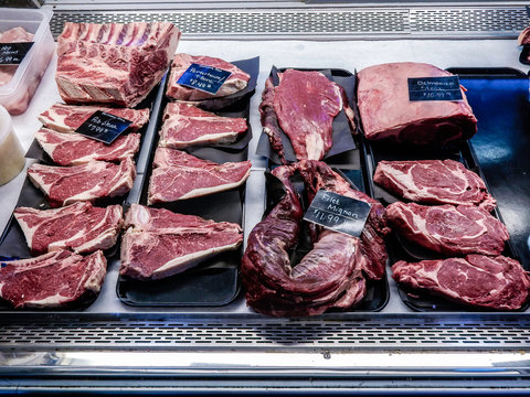 Hormone Free Steaks In Display Case