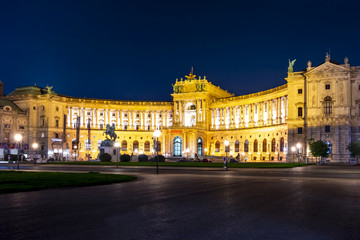 Fototapeta na wymiar Hofburg palace at night, center of Vienna, Austria