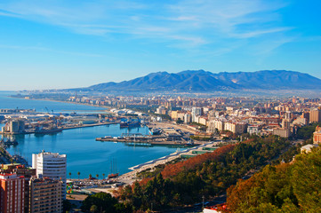 Obraz na płótnie Canvas Beautiful view on the blue bay with houses, mediterranean sea