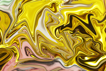 Abstract texture of golden color with sharp corners and various color shades randomly scattered without proportion.