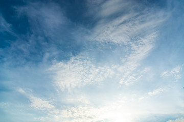 Blue backdrop in the air for text.