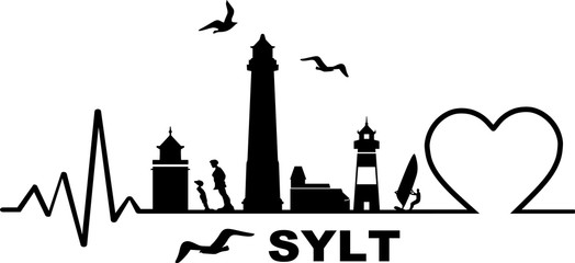 Sylt Westerland Skyline Landscape - obrazy, fototapety, plakaty