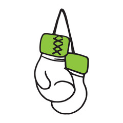 Sketch boxing gloves. hand-drawn