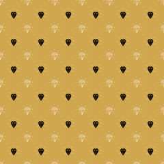 Diamond seamless pattern vector illustration. Hand drawn sketched doodle diamond symbols background