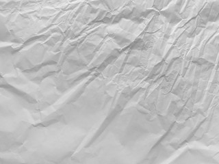 Crumpled white packing paper