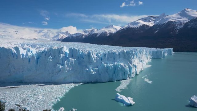 Timelapse video of the Perito Moreno Glacier in the Los Glaciares National Park in Argentina