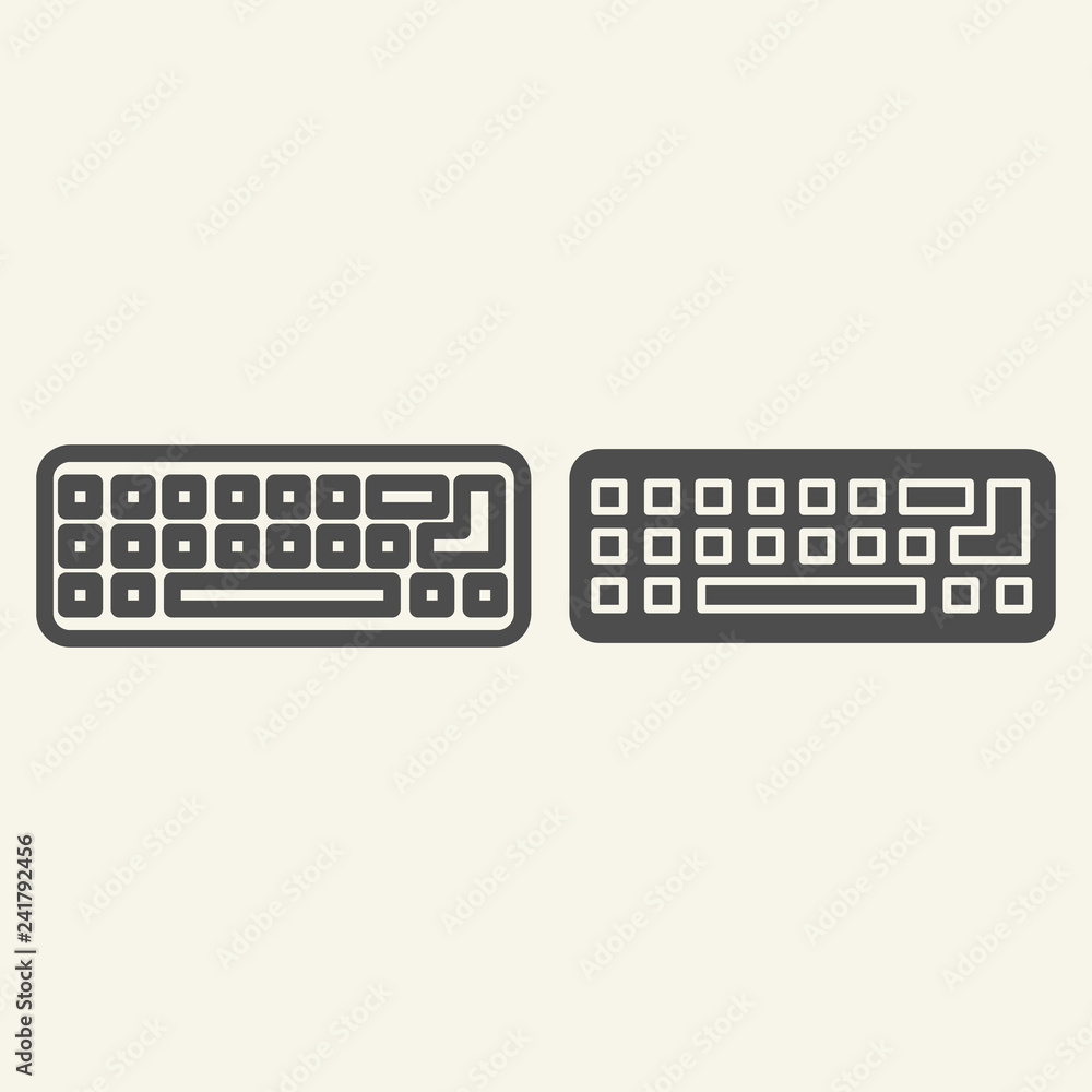 Poster keyboard line and glyph icon. computer keypad vector illustration isolated on white. pc key outline 