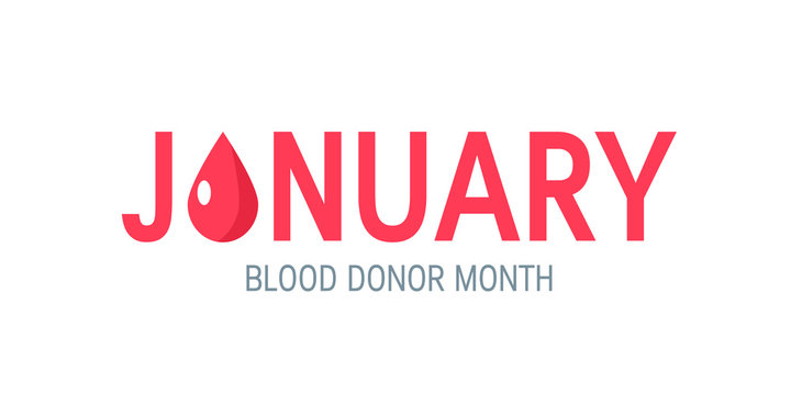 January national blood donor month vector concept