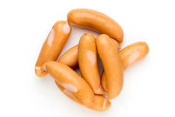 Pork sausage isolated on white background.