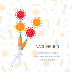 Vaccination concept, vector image in flat style