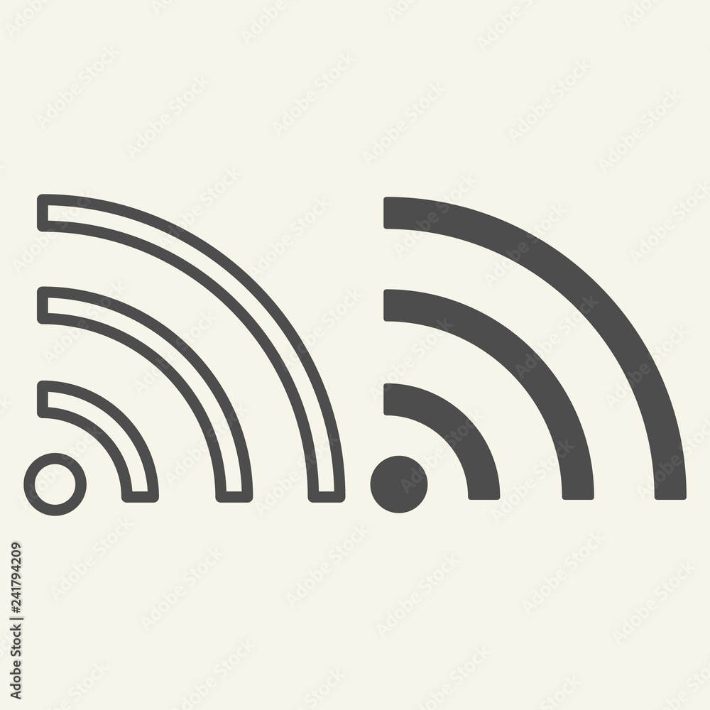 Poster wi-fi signal line and glyph icon. internet vector illustration isolated on white. wireless network o