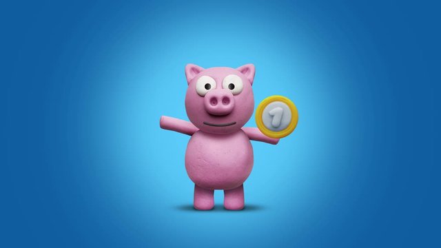 Schwein sparen – Animation aus Knete