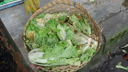 rotten vegetables in the basket