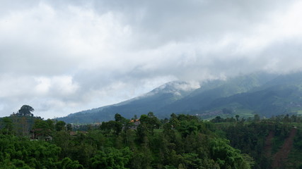 Fototapeta na wymiar view of the blue sky in the mountains
