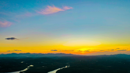  Mountain and clouds scene in the afternoon