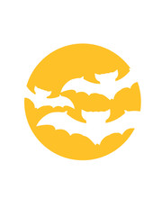 nacht mond 3 freunde schwarm viele muster flughund fledermaus comic cartoon lustig süß niedlich fliegen nacht blutsauger vampir horror halloween gruselig klein clipart